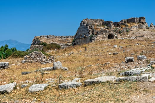 Ancient Greek city Miletus on the western coast of Anatolia, Turkey, on a sunny summer day