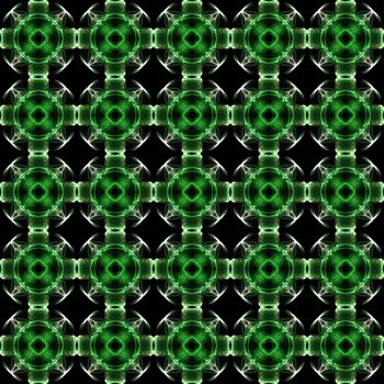 Drawing of Fractal seamless pattern in green colors