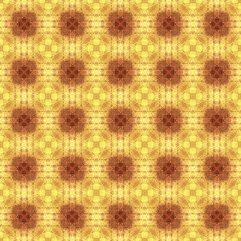 Drawing of Fractal seamless pattern in yellow colors