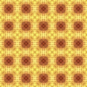 Drawing of Fractal seamless pattern in yellow colors