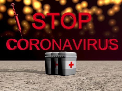 stop coronavirus and sky clouds - 3d rendering