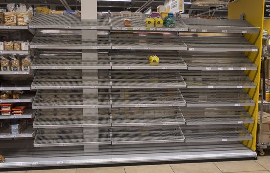 Amsterdam,Holland,19-march-2020:empty shelves in shop in Holland because of the corona virus
