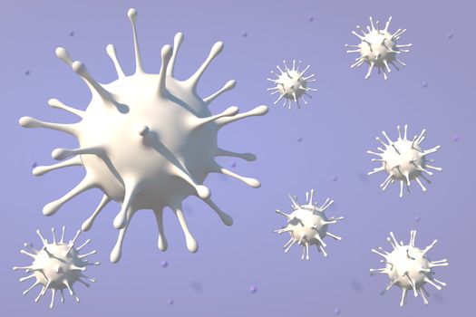 Medical 3d illustration infected with Coronavirus COVID-19, a respiratory cell virus influenza virus in China.