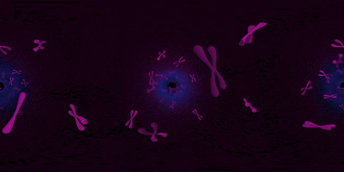 3d illustration of Chromosome scientific background. Equirectangular  360 VR image.  The medical panoramic background.