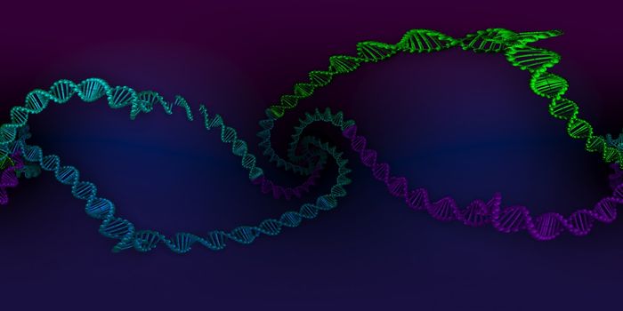 3d illustration of DNA deoxyribonucleic acid structure. Equirectangular  360 VR image.  The medical panoramic background.
