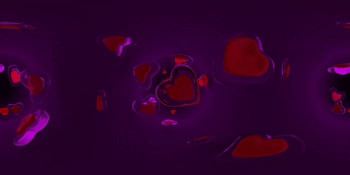 3d rendering of erythrocyte or red blood corpuscle.  Equirectangular  360 VR image.  The medical panoramic background.