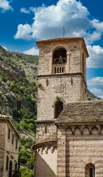 An ancient church in the walled city of Kotor, Montenegro