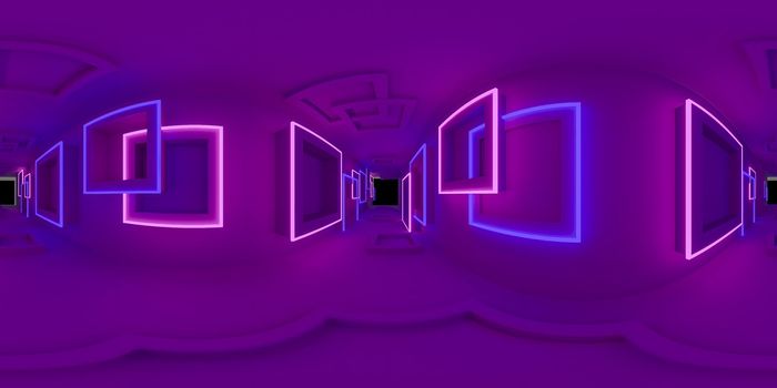 3d illustration, 3d rendering, vr 360 panorama abstract images of the geometry background