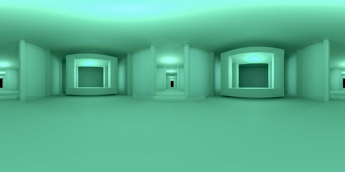 3d illustration, 3d rendering, vr 360 panorama abstract images of the geometry background