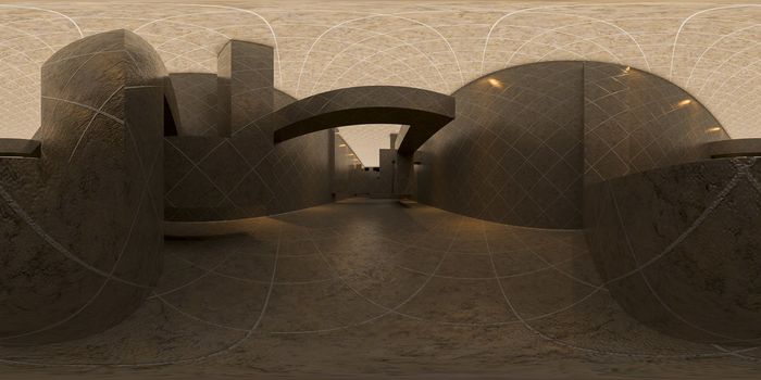 3d illustration, 3d rendering, vr 360 panorama abstract images of the geometry background