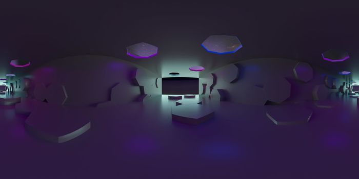 3d illustration, 3d rendering, vr 360 panorama abstract images of the geometry background
