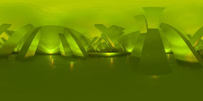 3d illustration, 3d rendering, vr 360 panorama abstract images of the geometry background