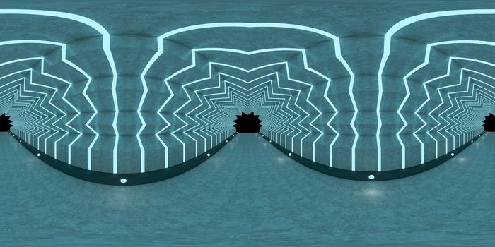 3d illustration, 3d rendering, vr 360 panorama abstract images of the geometry background