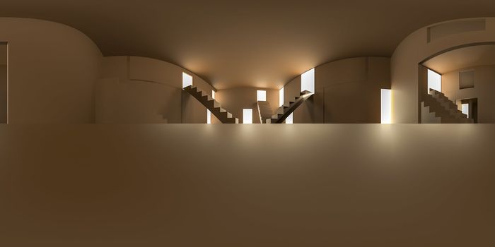3d illustration, 3d rendering, vr 360 panorama abstract images of the geometry background