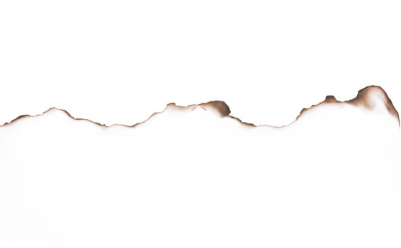 Paper burned old grunge on white background with clipping path
