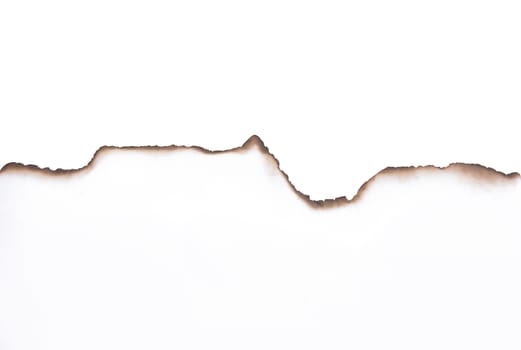 Paper burned old grunge on white background with clipping path
