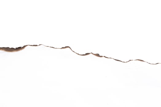 Paper burned old grunge on white background with clipping path
