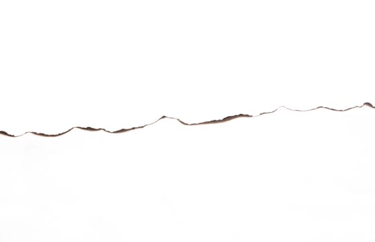 Paper burned old grunge on white background with clipping path
