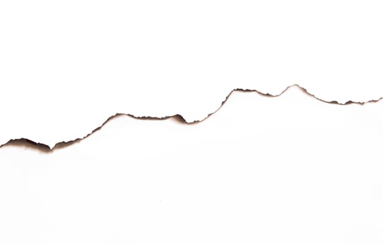 Paper burned old grunge on white background with clipping path
