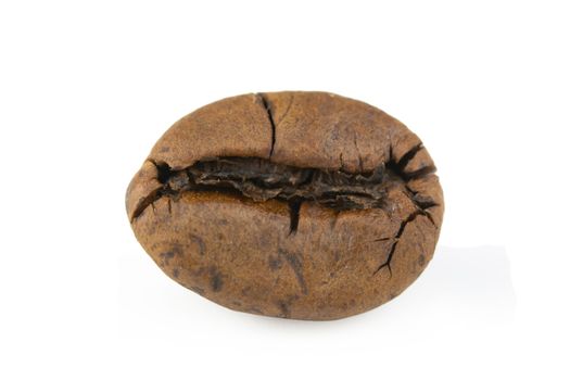 Close up coffee beans isolated on white background with clipping path
