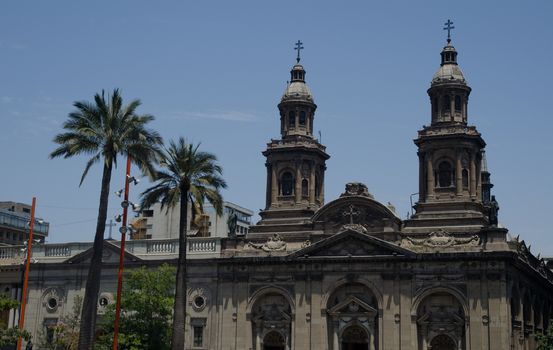 Metropolitan Cathedral in the Arm Square of Santiago de Chile. Chile.