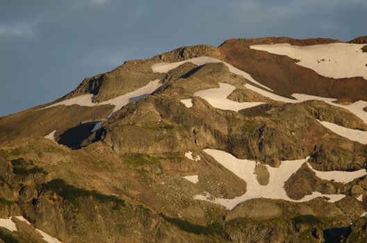 Mountain summit in the Conguillio National Park. Araucania Region. Chile.