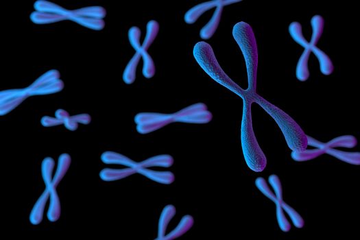 3d rendering of Chromosome Abstract Scientific Background, 3d illustration.