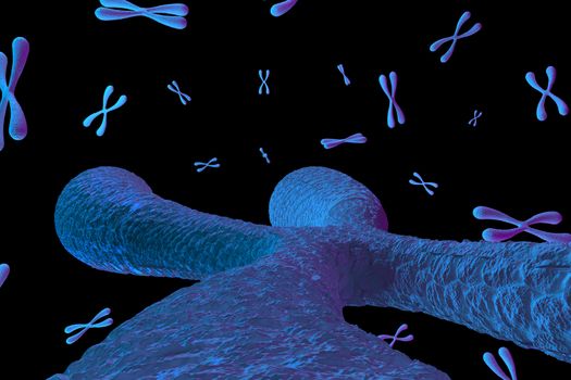 3d rendering of Chromosome Abstract Scientific Background, 3d illustration.