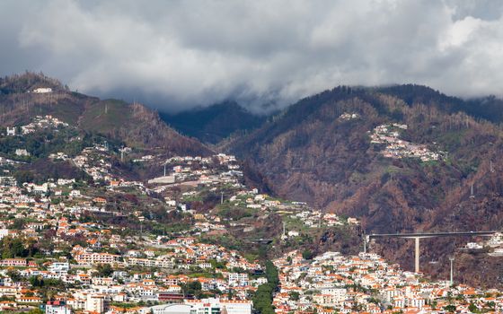 The hillside above Funchal on the Portuguese island of Madeira.