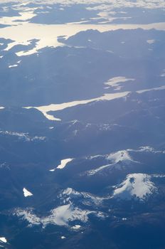 Aerial view of Chilean Patagonia. Chile.