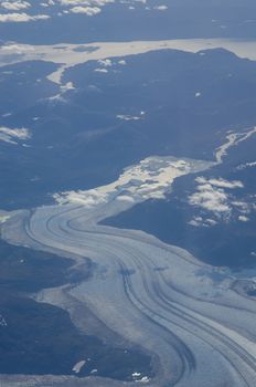 Aerial view of a glacier. Chilean Patagonia. Chile.