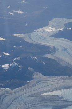 Aerial view of a glacier. Chilean Patagonia. Chile.