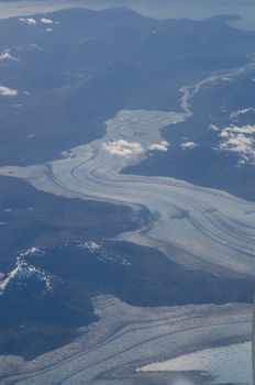 Aerial view of a glacier. Chilean Patagonia. Chile.