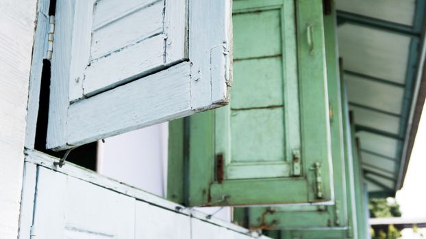 Image of Vintage wooden home window, Thailand traditional style