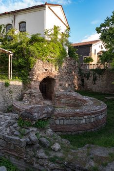 South Round Tower. Remains of the Byzantine walls part of the fortification system of Philippopolis, Plovdiv, Bulgaria