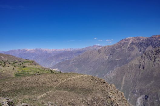 Colca canyon near Cruz Del Condor viewpoint. Arequipa region, Peru,South America.