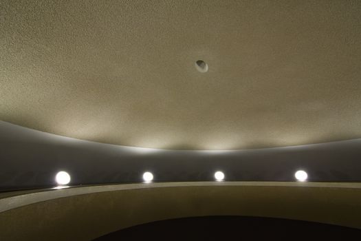 The ceiling dome and roof hole in the upper interior of the Voortrekker Monument cultural memorial, Pretoria, South Africa