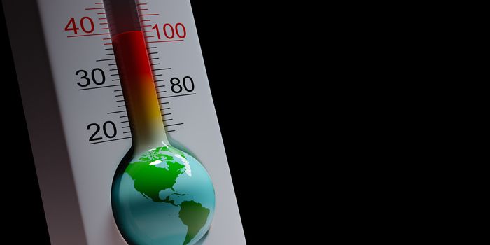 Earth in the Shape of a Thermometer Close up on Black Background with Copy Space 3D Illustration, World Pandemic Concept