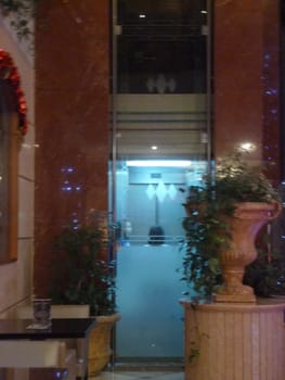 an elegant hotel corridor