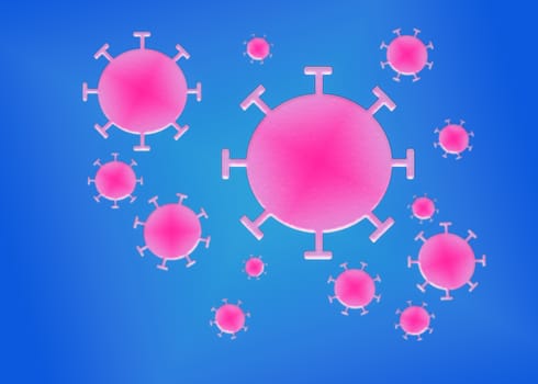 Group of Novel Coronavirus covid-19 cells illustration