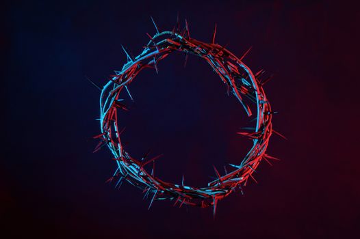 Colored Crown Of Thorns On A Dark Background