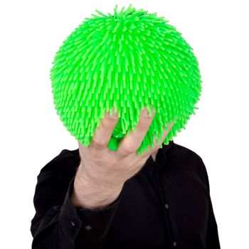 Virus like soft rubber ball isolated on solid background