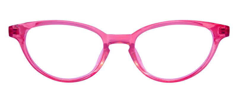 Isolated 60s Style Retro Cats Eye Style Pink Eyeglasses