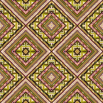 Tribal motifs seamless colorful rhombus pattern