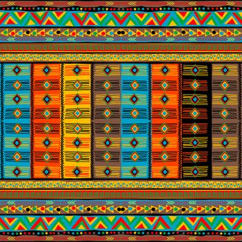 Colorful oriental pattern with ethnic motifs