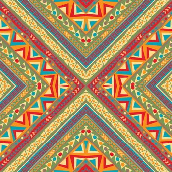 Tribal seamless colorful geometric pattern