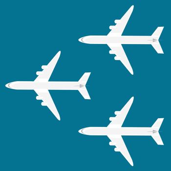Airplanes on the sky background