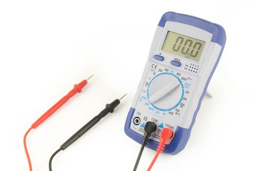 Digital multimeter isolated on white background with clipping path