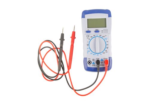 Digital multimeter isolated on white background with clipping path