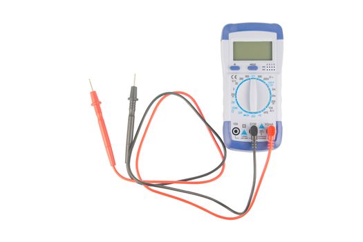 Digital multimeter isolated on white background with clipping path